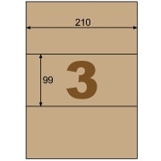 クラフト紙ラベル ダークブラウン ダンボール用 A4 3面 