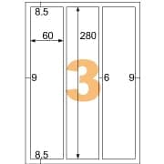 強粘着ラベル（ダンボール用） A4 縦3面 角丸