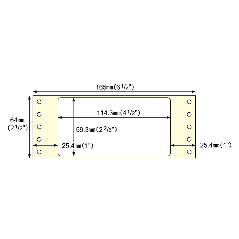 ドットプリンタ用ラベル タック1面