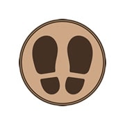 フロア誘導シール 足型 丸 ブラウン