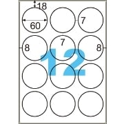撥水（はっすい）紙ラベル A4 丸 12面