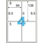 撥水（はっすい）紙ラベル A4 4面