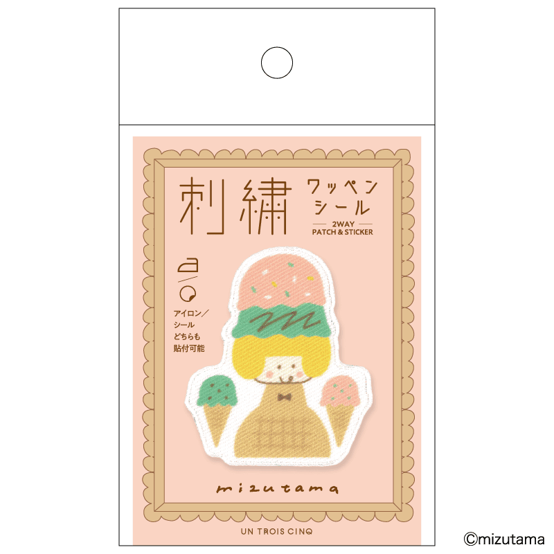 mizutama 刺繍ワッペンシール アイスガール