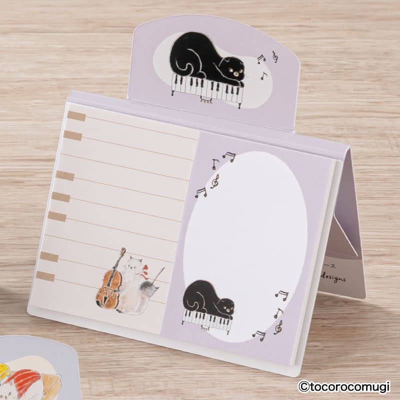 立つふせんBIG きまぐれ音楽会にゃんこ／罫線 ＆ フリースペース