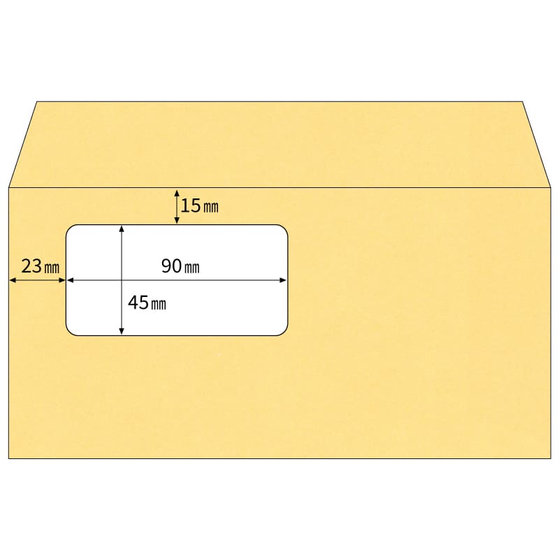 窓つき封筒 A4三ツ折用（長6）/オレンジ