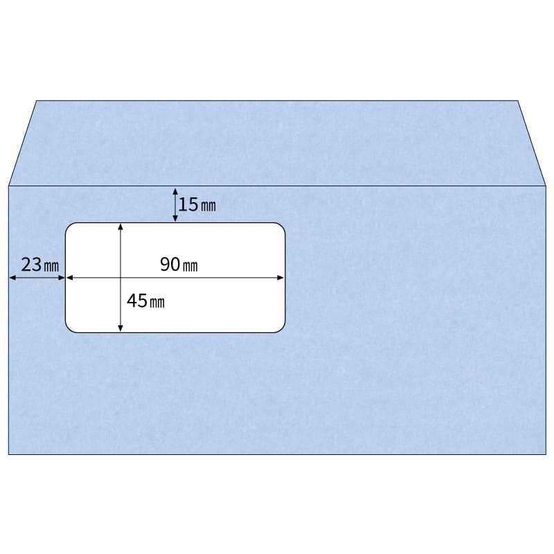 窓つき封筒 A4三ツ折用（長6）/アクア