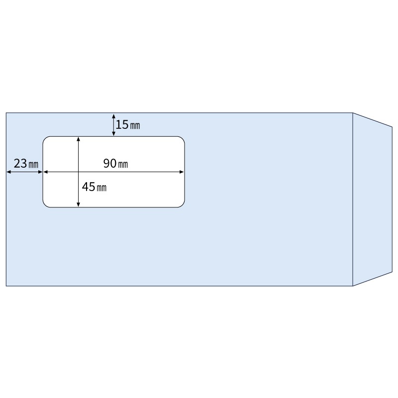 窓つき封筒 A4三ツ折用（長6）/アクア