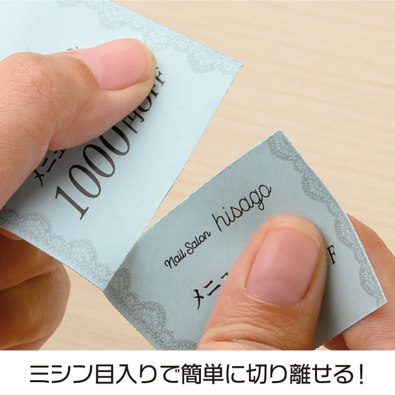 自分で作れるチケット・回数券 6枚綴り ペールブルー