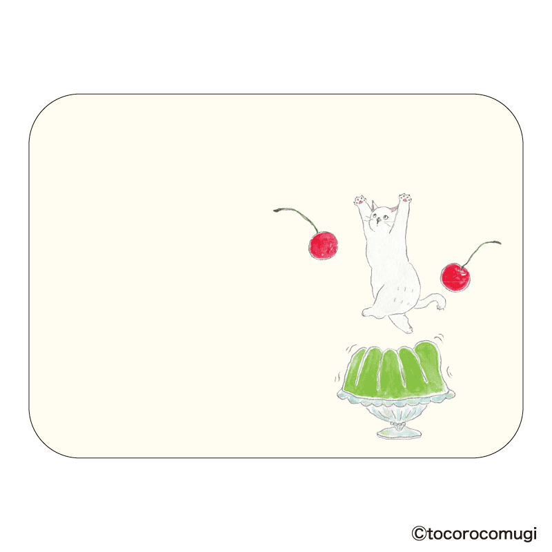 しっかり貼れるピタふせん L(メッセージタイプ)/トコロコムギ ぽよよん喫茶ゼリーにゃんこ