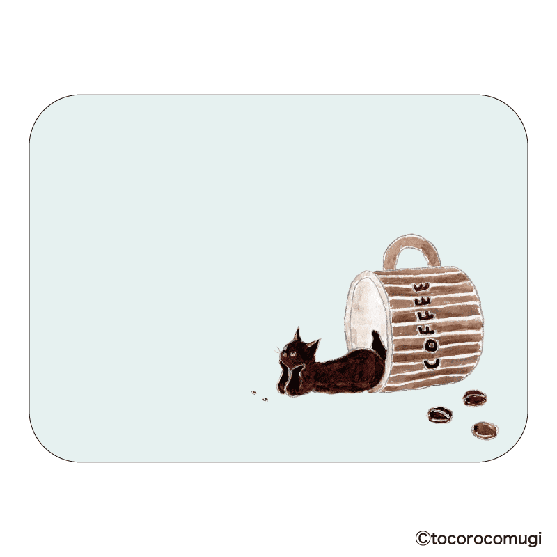 しっかり貼れるピタふせん L（メッセージタイプ）／トコロコムギ こぼれちゃったコーヒーにゃんこ