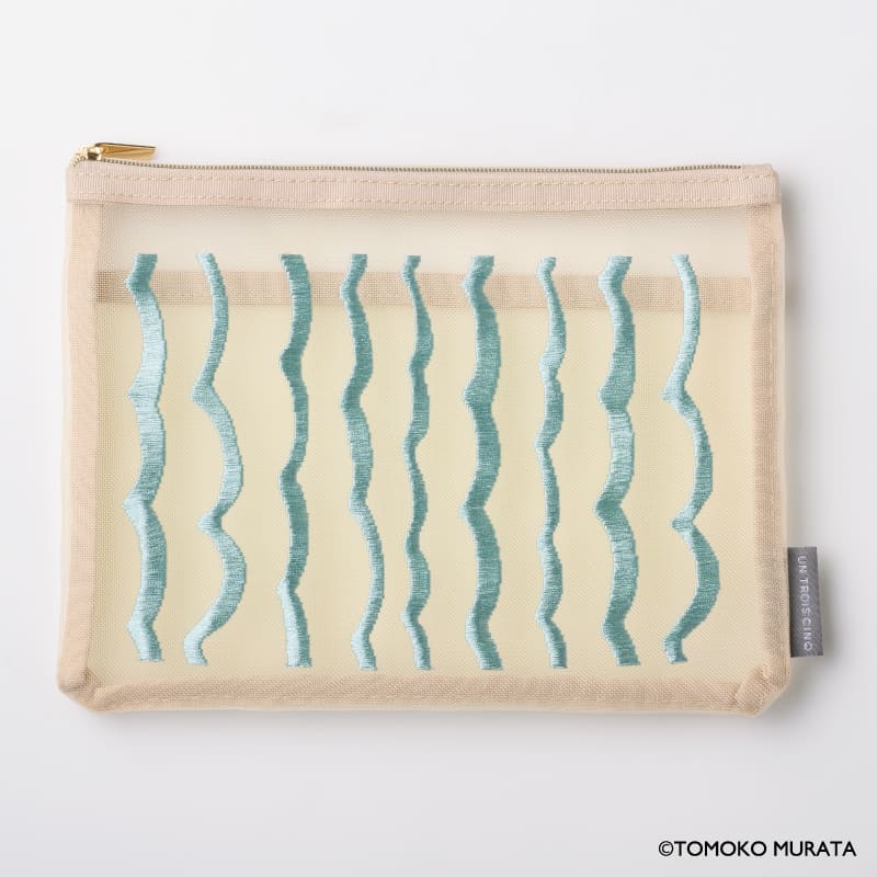 ムラタトモコ 刺繍メッシュポーチ Ripple（リップル）