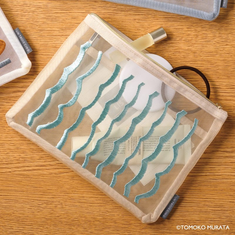 ムラタトモコ 刺繍メッシュポーチ Ripple（リップル） |ヒサゴ