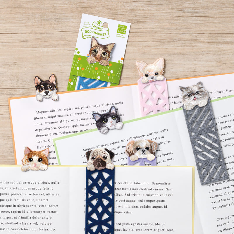 ANIMAL BOOKMARKER 刺繍しおり マンチカン