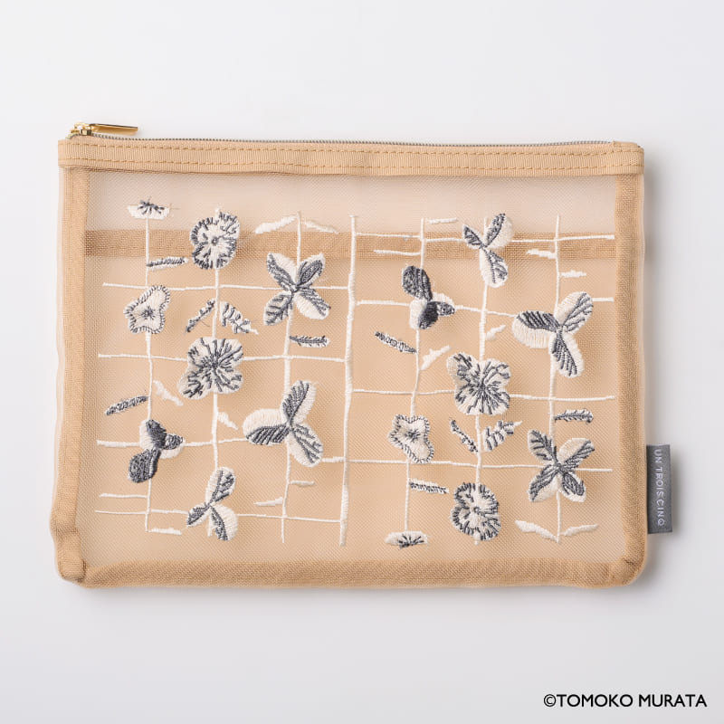 ムラタトモコ 刺繍メッシュポーチ Sprout（スプラウト）