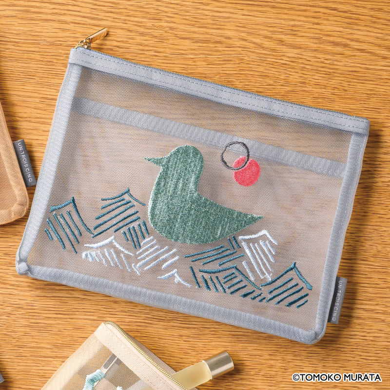 ネイビー メッシュポーチ刺繍デザイン 布製品刺繍 - 刺繍メッシュポーチ 制作発送価格表 | 同人誌印刷所おた
