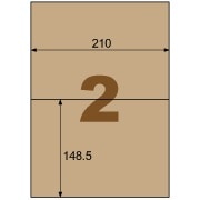 クラフト紙ラベル ダークブラウン ダンボール用 A4 2面 