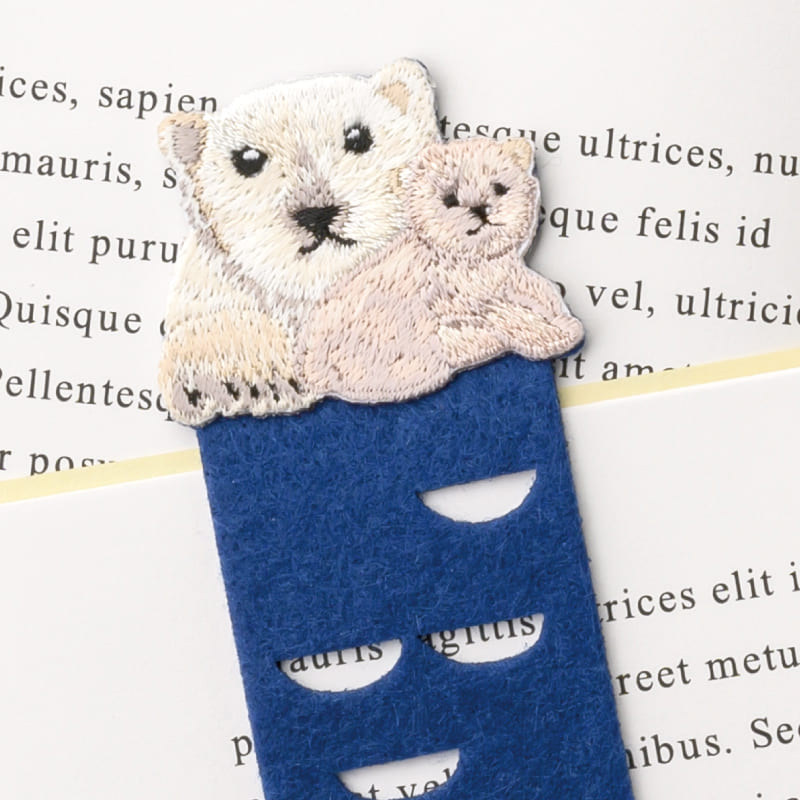 ANIMAL BOOKMARKER 刺繍しおり ホッキョクグマ