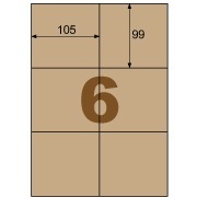 クラフト紙ラベル ダークブラウン ダンボール用 A4 6面 