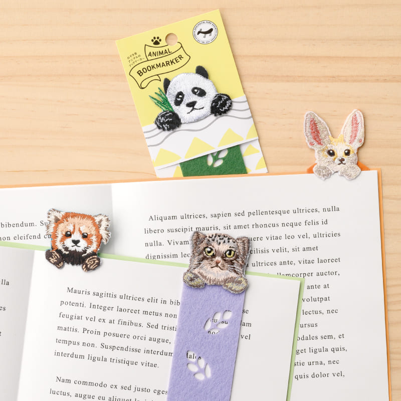 ANIMAL BOOKMARKER 刺繍しおり マヌルネコ