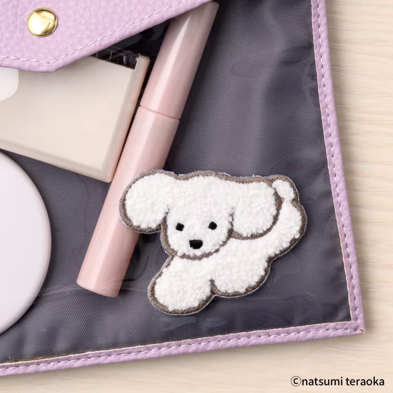 てらおかなつみ 刺繍ワッペンシール はねるいぬ