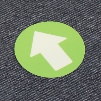 フロア誘導シール カーペット用 矢印 丸 グリーン