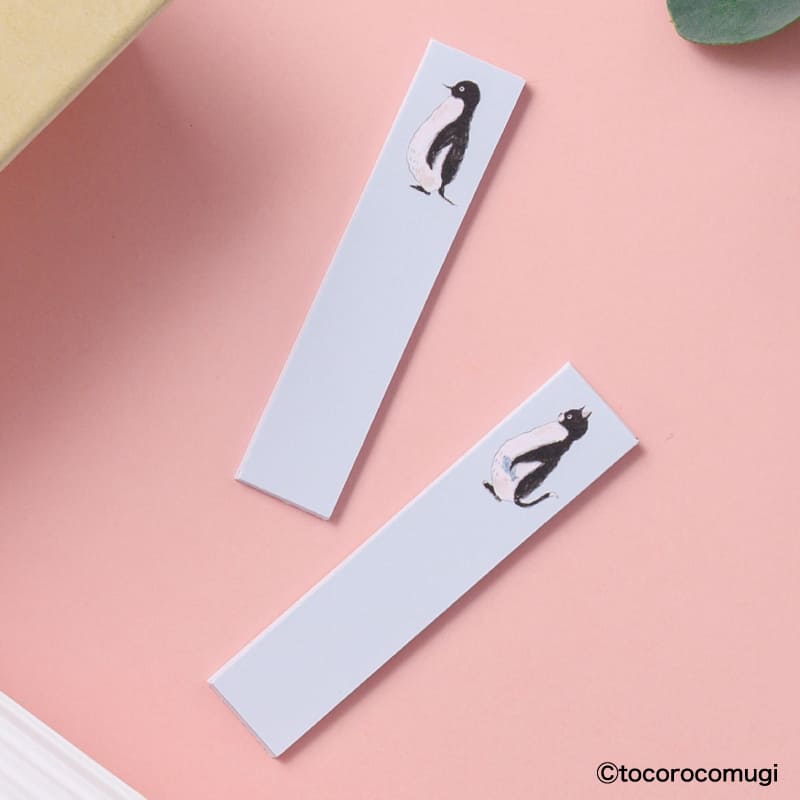 しっかり貼れるピタふせん S（ブックマークタイプ）／トコロコムギ そっくりペンギンにゃんこ