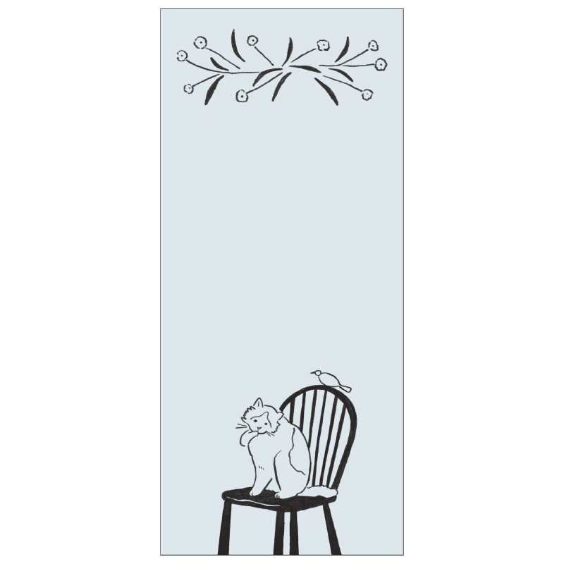 ネコの推し仕草一筆箋 毛繕いするしぐさ