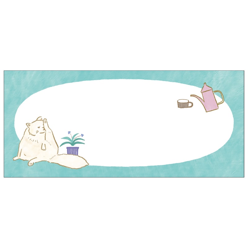 ネコの推し仕草一筆箋 毛繕いするしぐさ