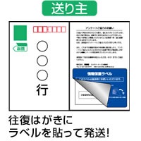 情報保護ラベル 貼り直しOK 往復はがき用/はがき2面