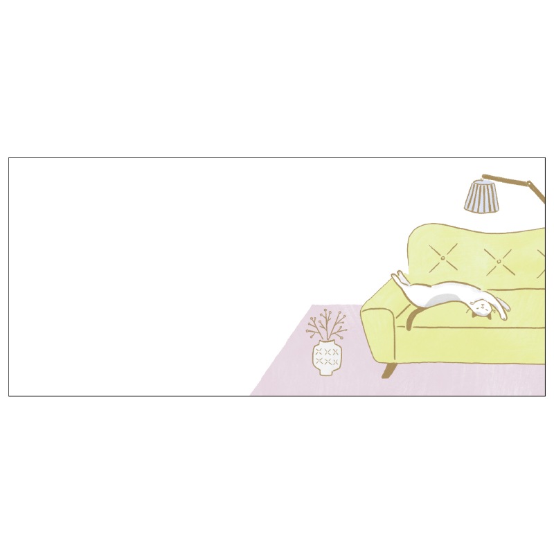 ネコの推し仕草一筆箋 伸びをするしぐさ