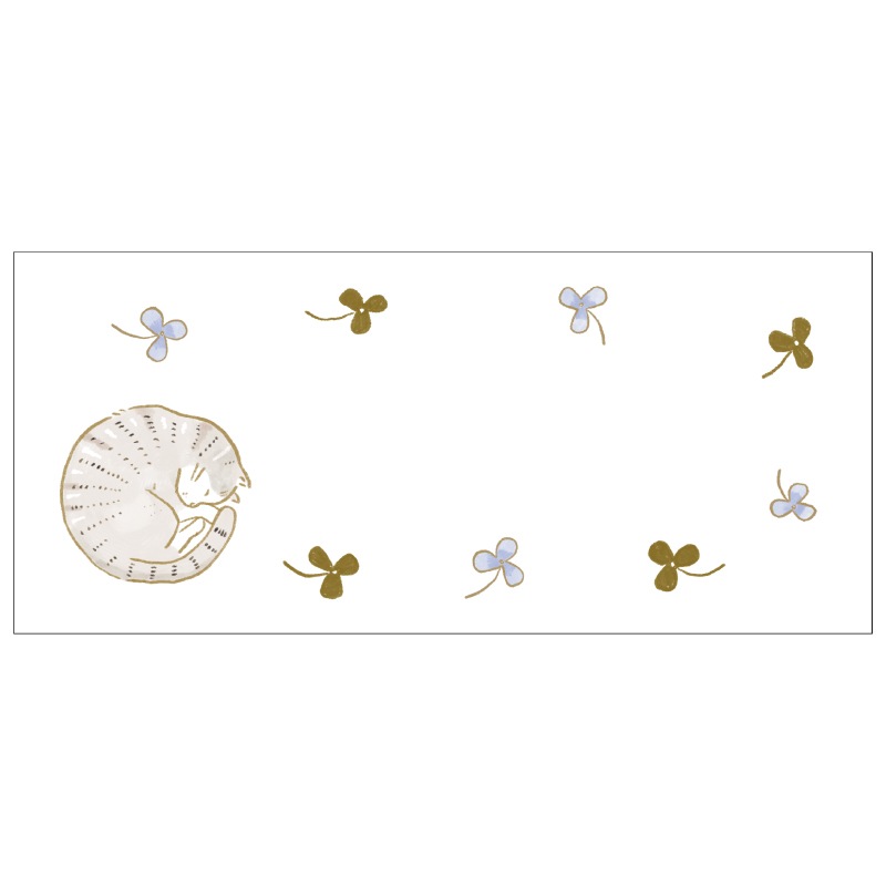 ネコの推し仕草一筆箋 丸まって寝るしぐさ（アンモニャイト）