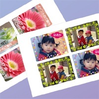 光沢ホワイトフィルム 耐水写真シール 4面