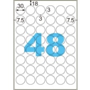 撥水（はっすい）紙ラベル A4 丸 48面 