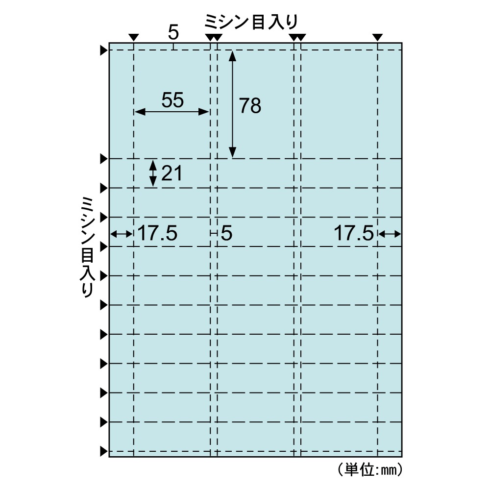 自分で作れるチケット・回数券 11枚綴り ライトブルー |ヒサゴ