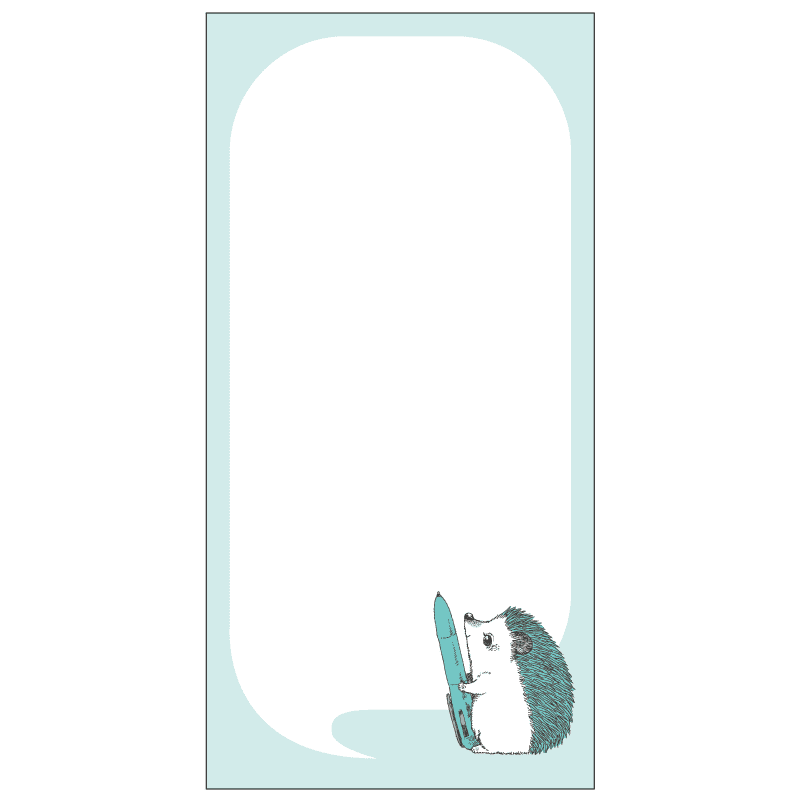 立つふせん 作家のハリネズミ/ふきだし