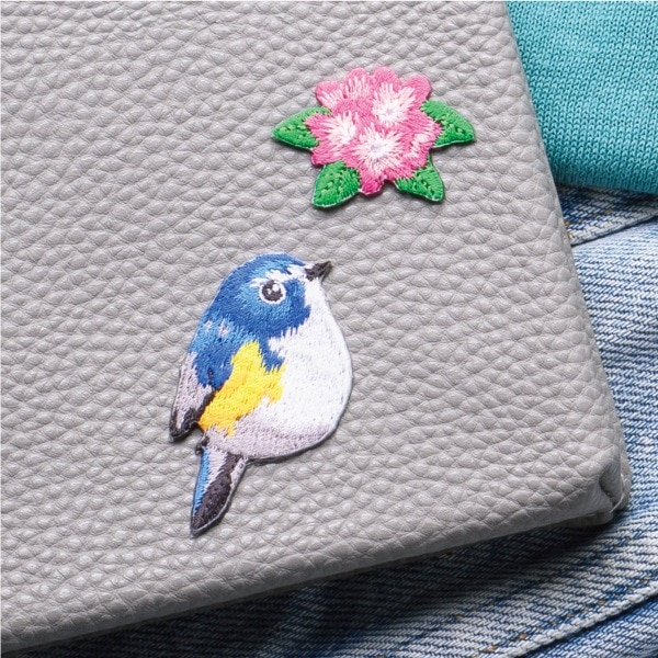 ORVIS ピンオンリール＆刺繍ワッペン ４点セット 刺繍ワッペンシール ルリビタキ |ヒサゴオンラインショップ（HISAGO）
