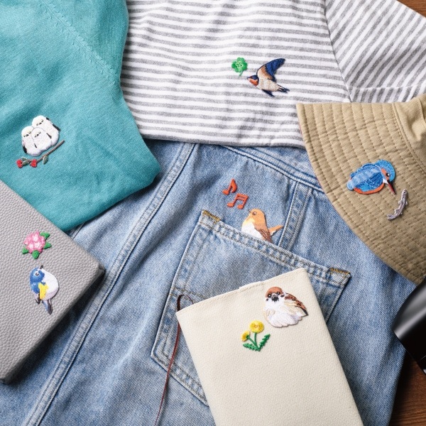 刺繍ワッペンシール ルリビタキ |ヒサゴオンラインショップ（HISAGO）