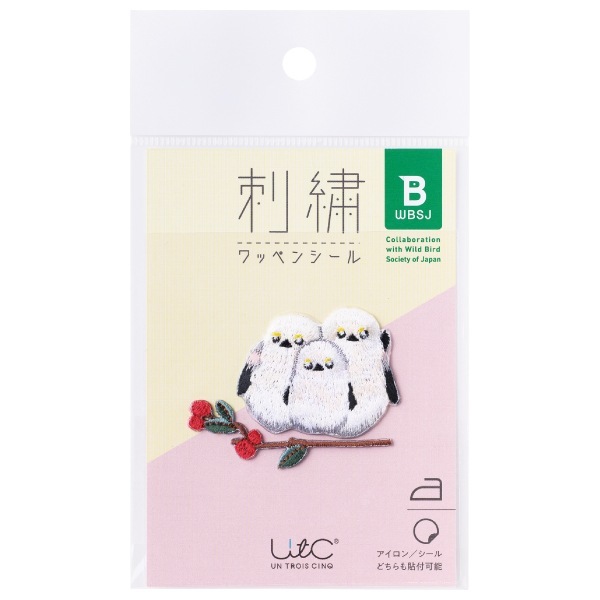 刺繍ワッペンシール シマエナガ（3羽） |ヒサゴオンラインショップ