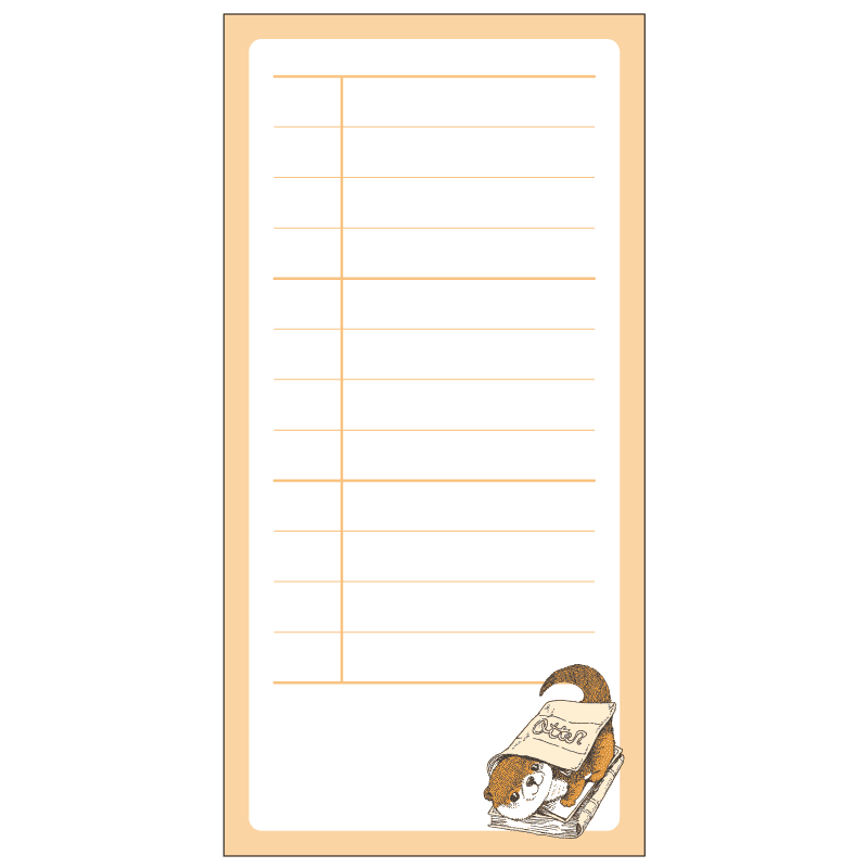 立つふせん 読書家のカワウソ／三分割罫線