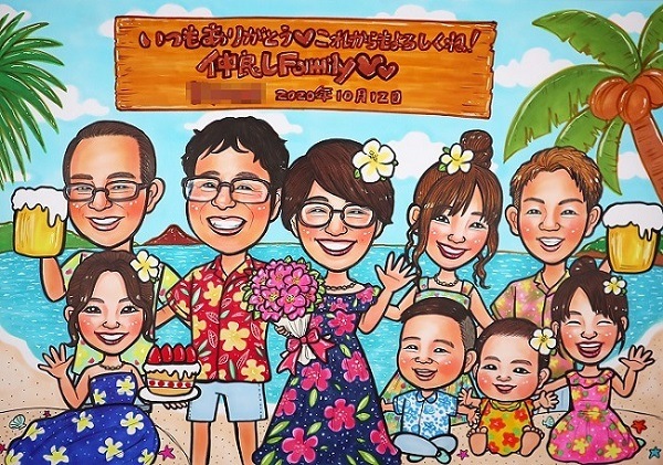 大人数の似顔絵