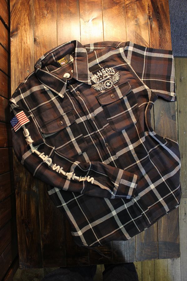 VANSON(バンソン) NVSL-908 ヘビーネルチェックシャツ チャコール