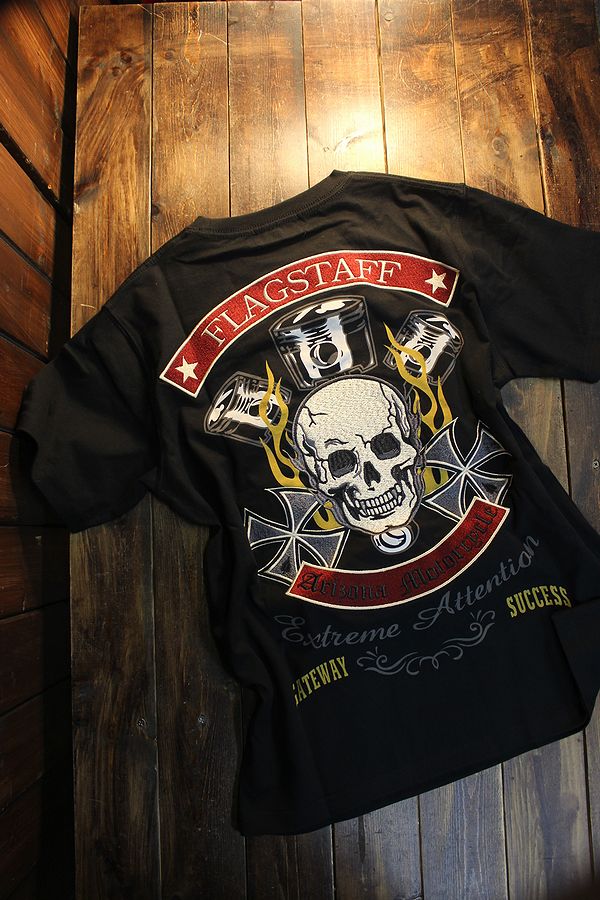 FLAG STAFF フラッグスタッフ 412010 天竺半袖Tee 刺繍Tシャツ スカル