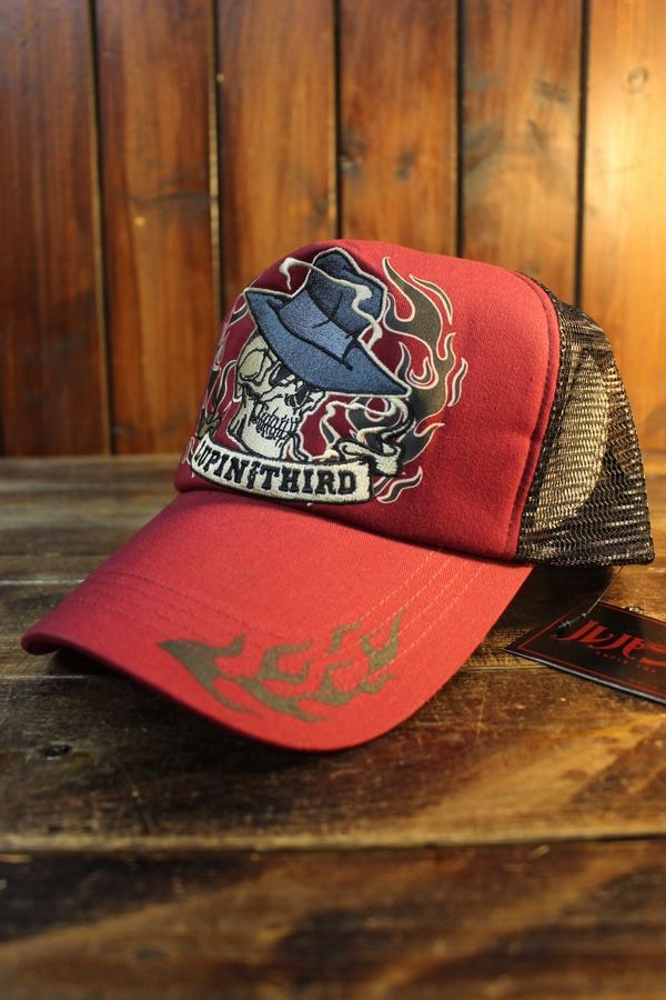 ルパン三世 LPN-2111 50周年記念メッシュキャップ スカル ワイン