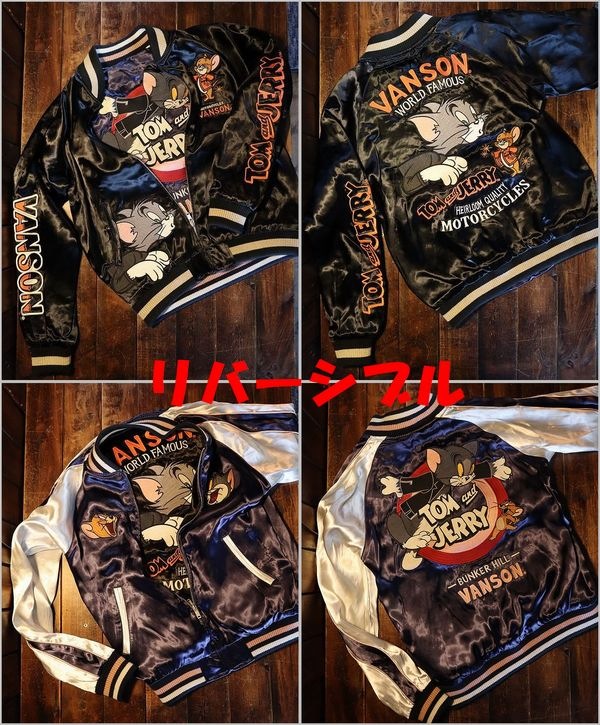 VANSON×Tom and Jerry トムとジェリーコラボ TJV-2207 刺繍