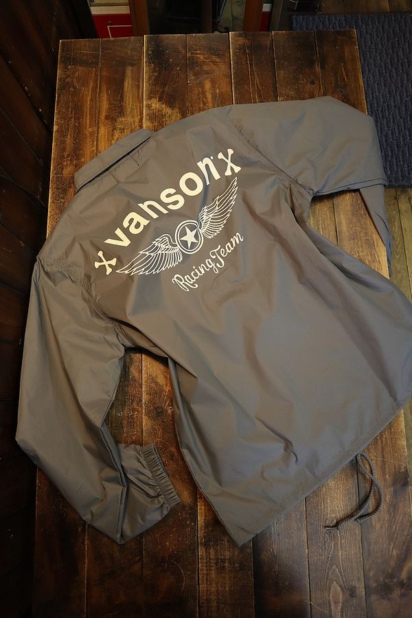 VANSON（バンソン） NVSL-2207 ナイロンコーチジャケット セメント色 