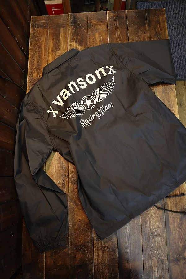 VANSON（バンソン） NVSL-2207 ナイロンコーチジャケット ブラック