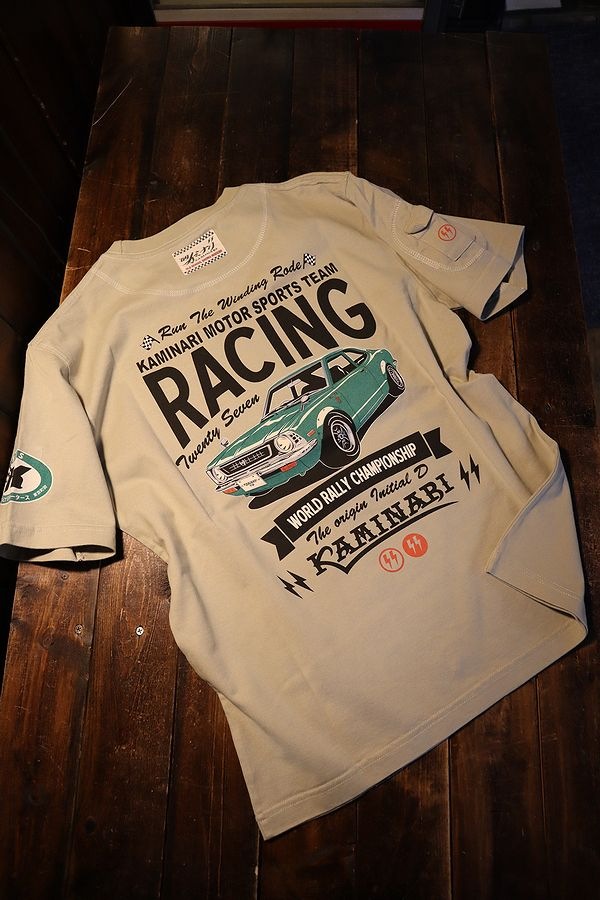 エフ商会 カミナリ KMT-232 元祖走り屋 TE27 レビン Tシャツ トレノ