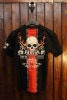 VANSON　バンソン　NVST-2306　天竺半袖Tee  刺繍スカル切替Ｔシャツ　ブラック