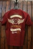 VANSON　バンソン　NVST-2302　天竺半袖Tee　天竺半袖Tee  刺繍ウイングスターＴシャツ　ワイン