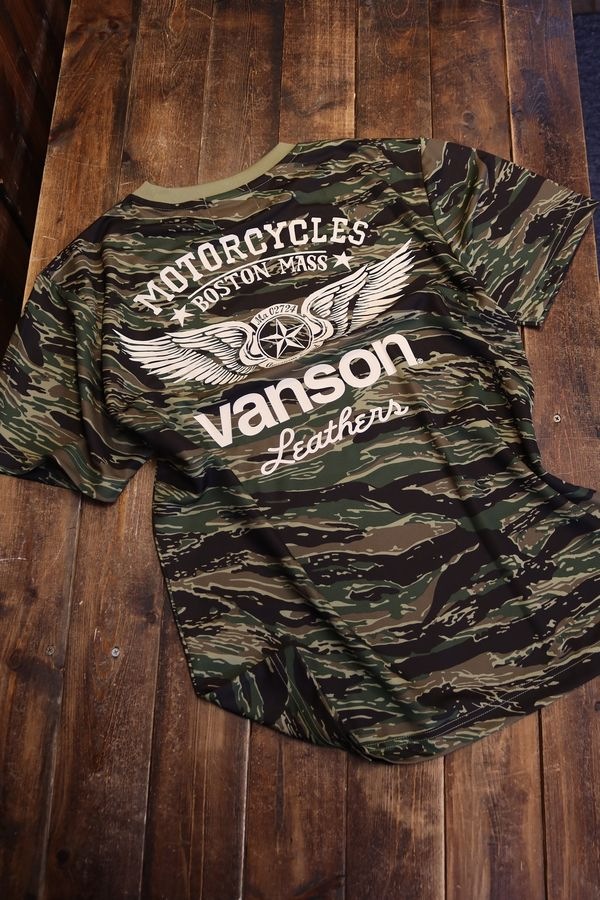 VANSON バンソン NVST-2324 ドライメッシュTee タイガーカモ | VANSON